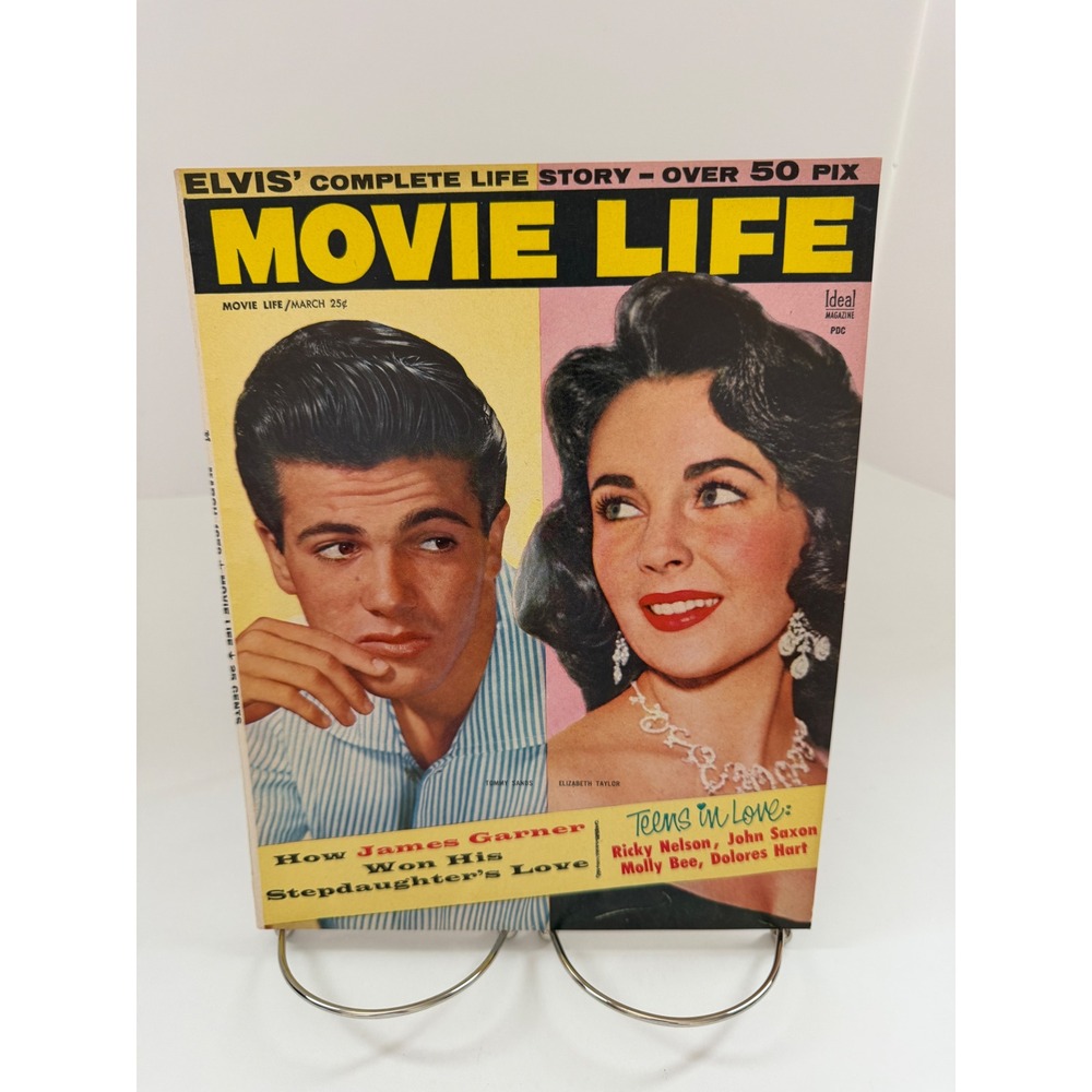 Vintage Movie Life Magazine March 1958 Elizabeth Taylor Elvis Presley Hollywood